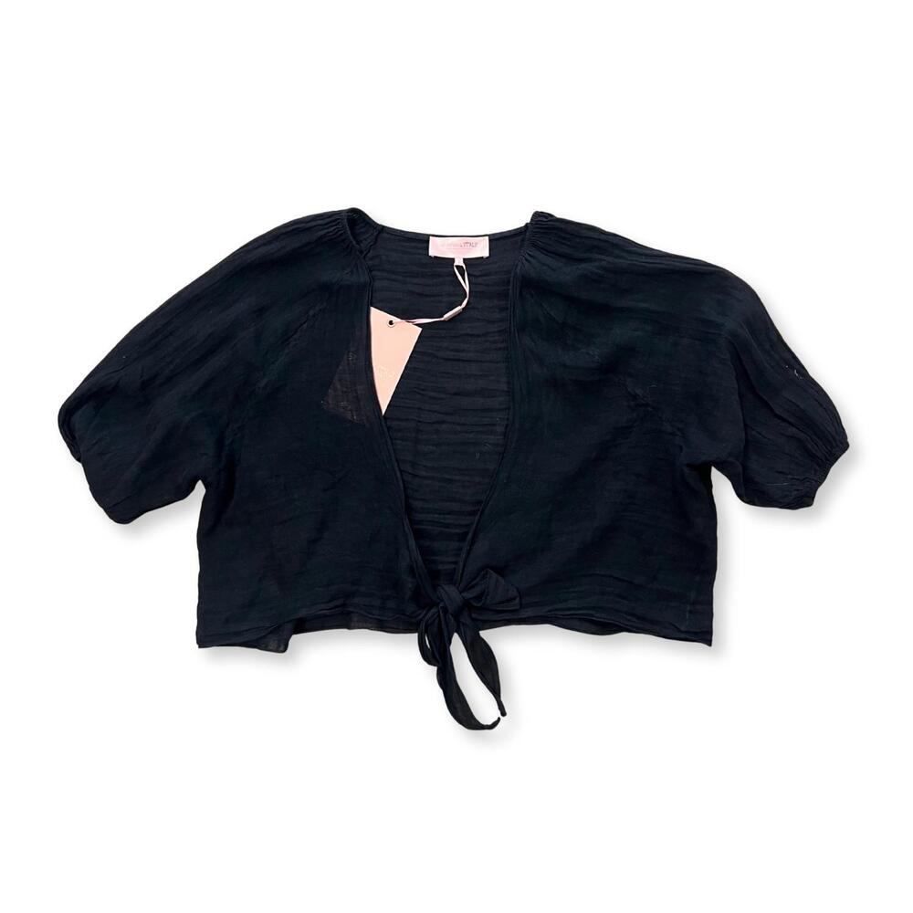 NEW SCANDAL ITALY women's cassis tie top in black